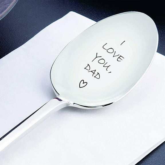 SPRING PARK I Love You Dad Engraved Spoon Coffee Stainless Steel Gift for Family friends