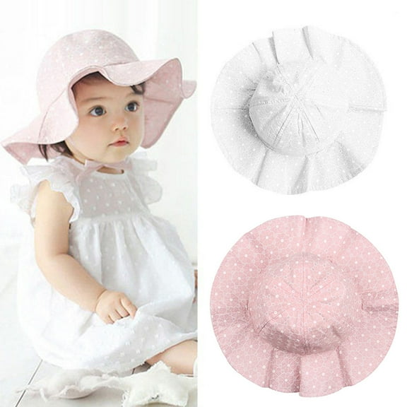 SPRING PARK Infant Toddler Baby Kid Girl Beach Hat Summer Flower Straw Visor Sun Hat