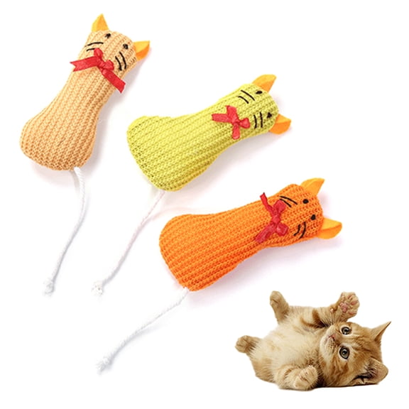 SPRING PARK Interactive Cat Plush Mouse Rat Doll Catnip Toys Funny for Kitten Kitty Cat Kicker Teething Chew Playing