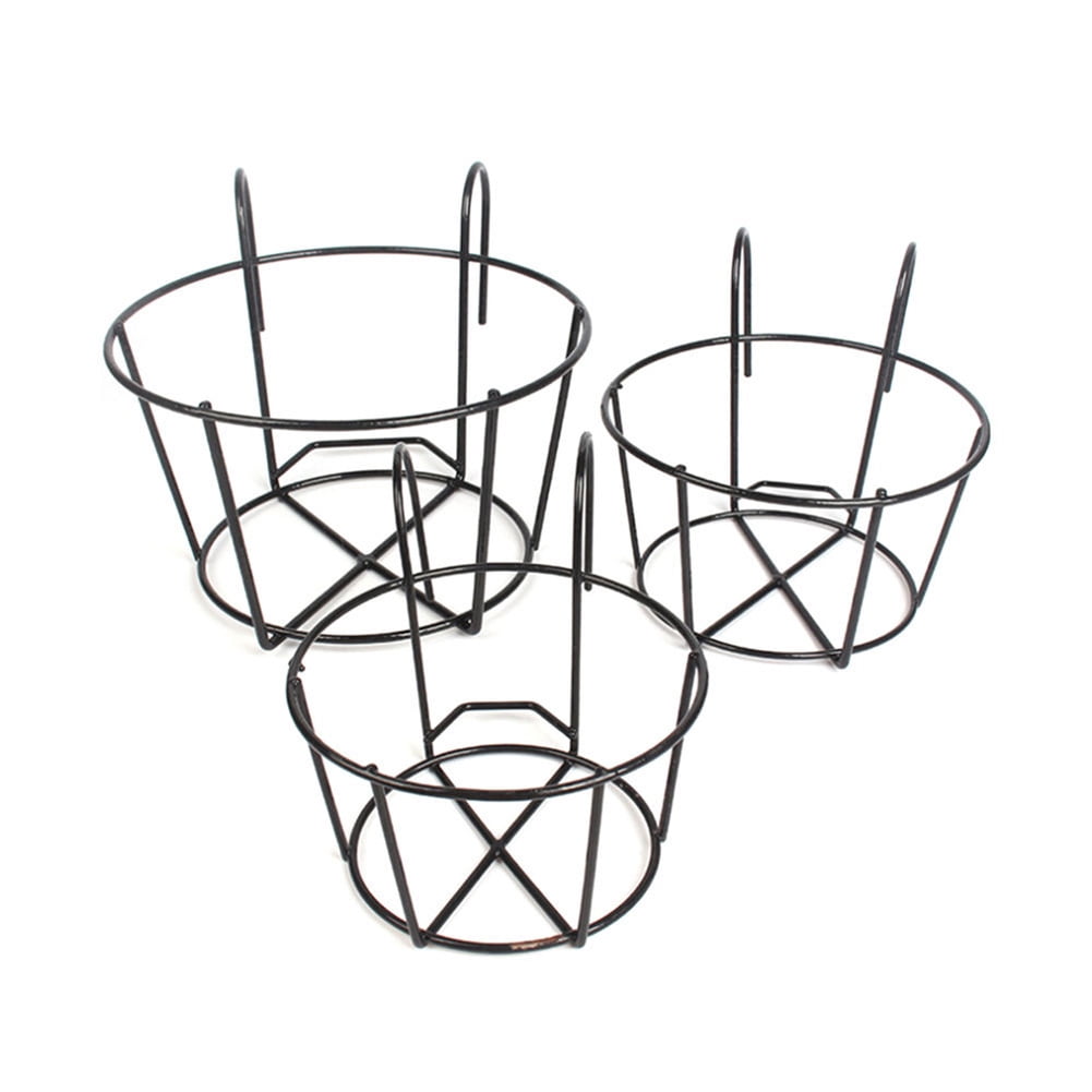 SPRING PARK Iron Flower Pot Hanging Iron Holder Vase Wall Fence Hanger Balcony Garden Patio Planter Home Decor