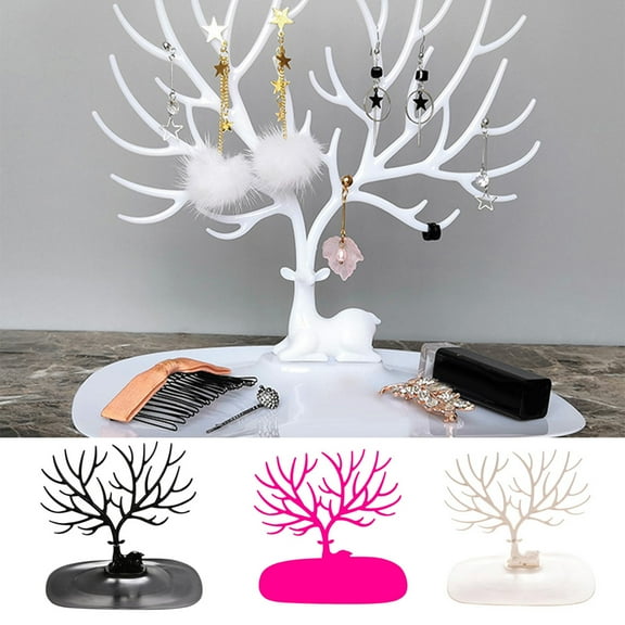 SPRING PARK Jewelry Rack Deer Tree Display Stand, Antler Tree Jewelry Display,Organizer Holder Hanging Necklaces Rings Earrings Bracelet Watches
