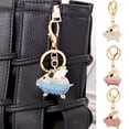 thumbnail image 1 of SPRING PARK KeyChain Rhinestone Inlaid Pig Rope Tassel Rhinestone Key Holder Ring Decoration, 1 of 7
