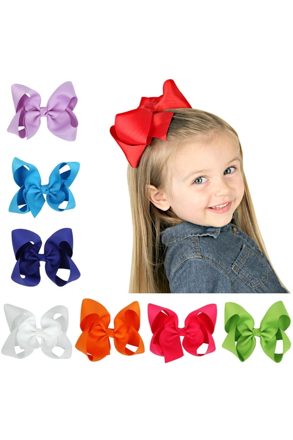 Kids Girls Cloth Ribbon Bowknot Hair Clip Hair Bow Hairpin Headwrap Barrette
