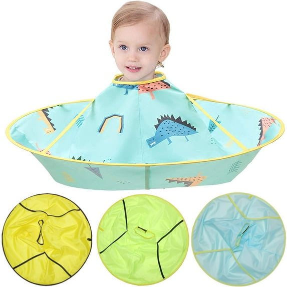 SPRING PARK Kids Haircut Cape Hair Cutting Cape, Barber Cape Waterproof Foldable Umbrella Hair Catch Haircut Cap Kids