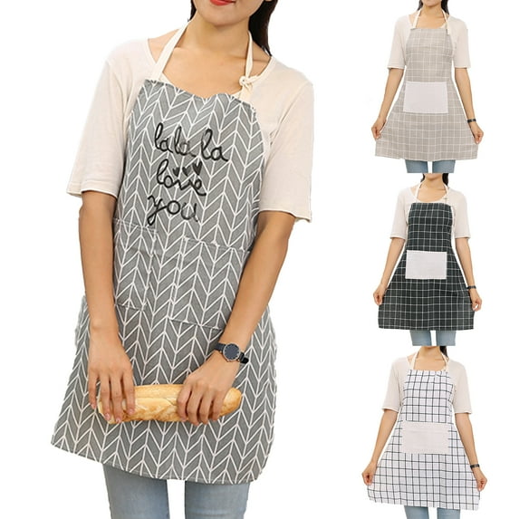 SPRING PARK Kitchen Cooking Aprons, Adjustable Bib Soft Chef Apron with Pockets for Men Women