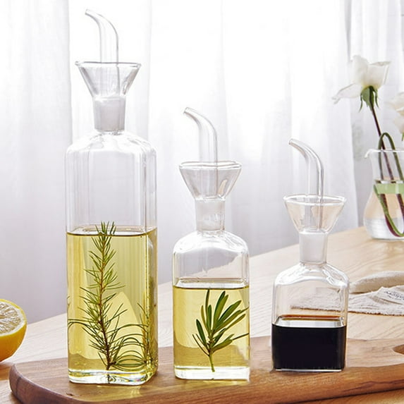 SPRING PARK Kitchen Glass Olive Oil Vinegar Dispenser Pourer Vinegar Leak-proof Bottle
