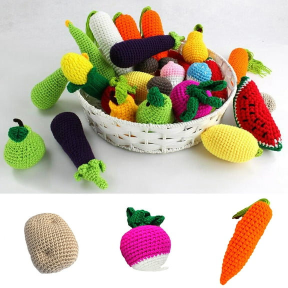 SPRING PARK Knitted Stuffed Vegetable Fruit Lemon Crochet Knit Toy Sleep Toy Newborn Toy Baby Photography