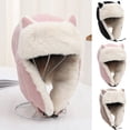 thumbnail image 1 of SPRING PARK Ladies Cat Ear Beanie Winter Hat Cute Cat Knitted Hat Winter Knit Cable Ear Flap Hat for Women Girls for Outdoor, 1 of 7