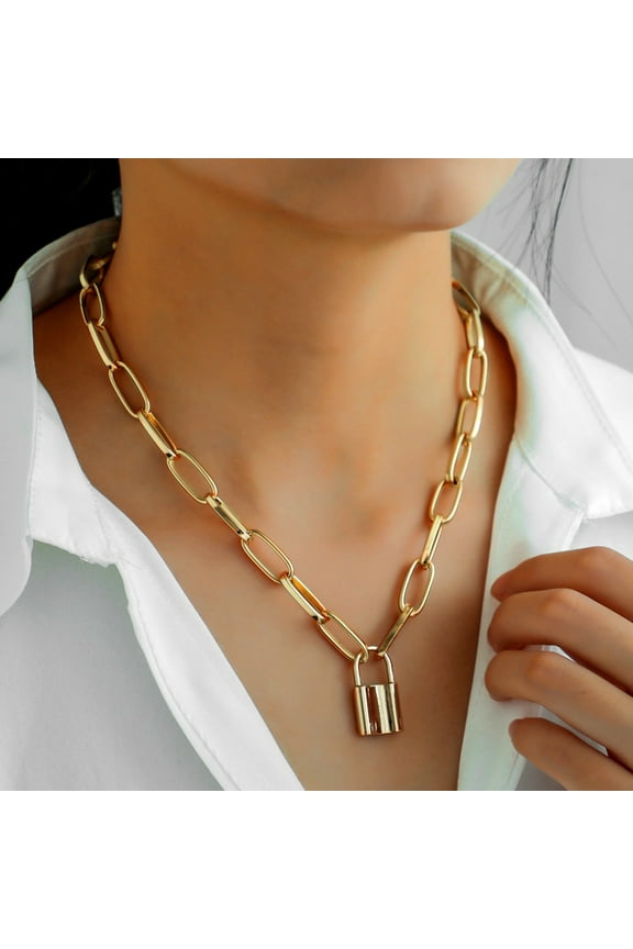 Love Lock Pendant Padlock Charm Necklace Chain Women Jewelry Gift Party Unisex