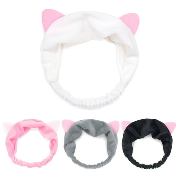SPRING PARK Lovely Cat Ears Hair Headband for Makeup Face Hair Band Spa Fluffy Hair Band