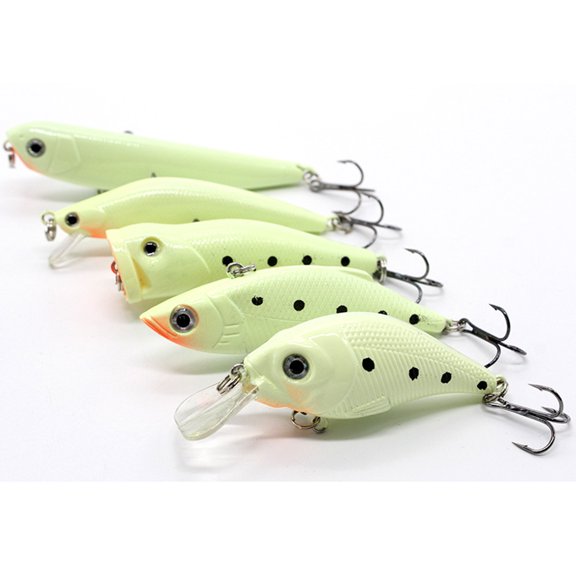 SPRING PARK Luminous Night Fishing Lure ABS Hard Bait Artificial SwimBait With Treble Hook