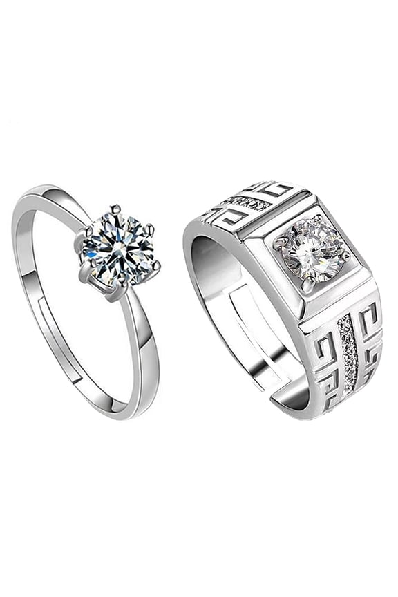 Luxury Ladies Fashion Classic Square Zircon Ring Valentine's Day Couple Accessory