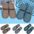 thumbnail image 1 of SPRING PARK Man Women Hotel Travel Stripe Print Non Slip Closed Toe Disposable Slipper Portable, 1 of 8
