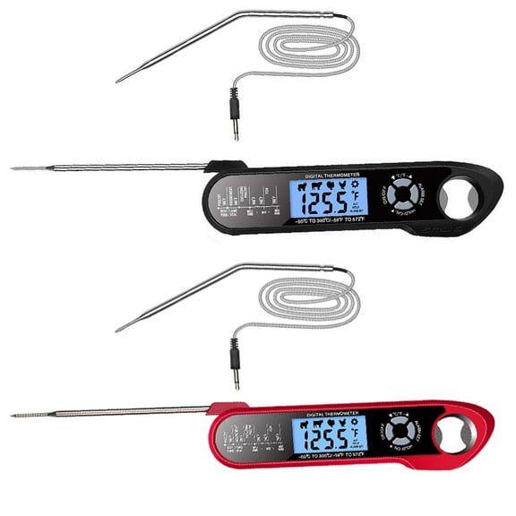 SPRING PARK Meat Thermometer Instant Read Oven Safe 2 in 1 Dual Probe Digital Food Thermometer with Alarm Backlight for Kitchen Cooking Grilling Smoking BBQ