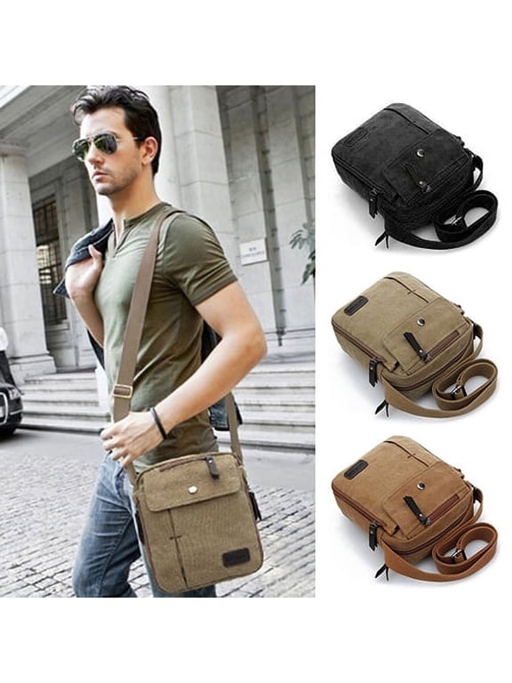 Men Canvas Bag Messenger Shoulder School Bags Vintage Travel Satchel