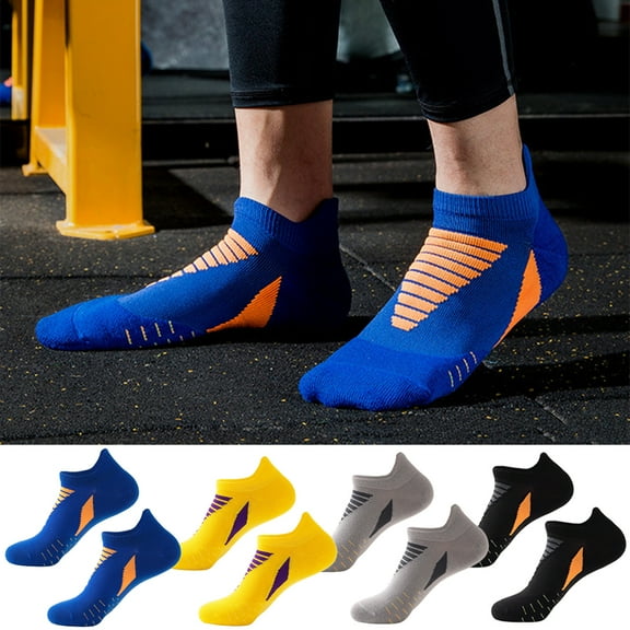 SPRING PARK Men Sock Mens Ankle Athletic Socks Low Cut Week Summer Contrast Color Socks for Sports Running