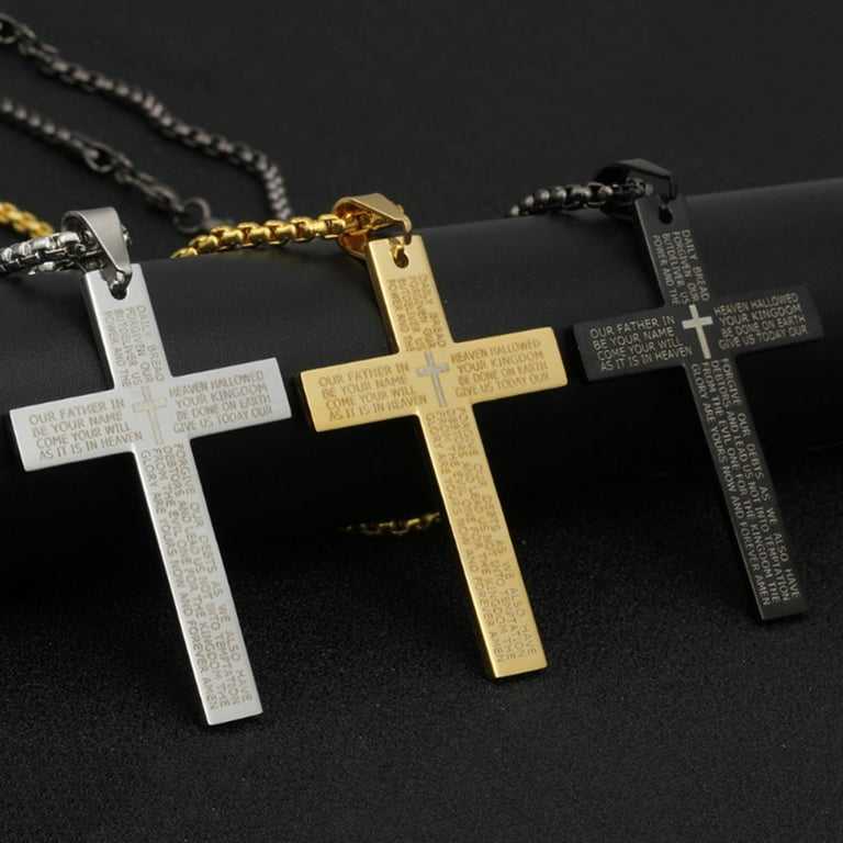 Inspired Cross Necklace For Sports Fans | Titanium Steel Movie Peripheral Jewelry | Unisex Cross Pendant Gift For Men & Women