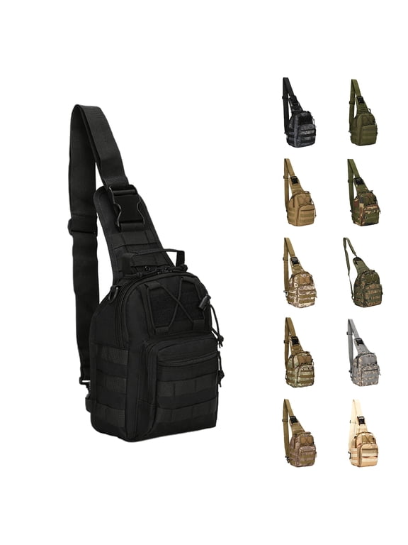 Men's Sling Bag Waterproof Oxford Fabric Backpack, Black