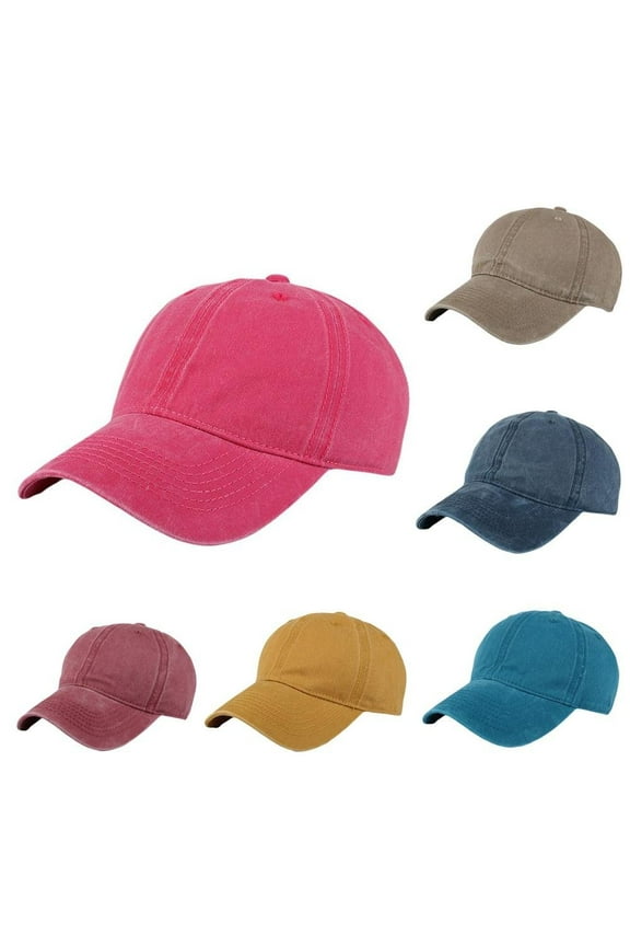 Mens Women Adjustable Cotton Baseball Caps Baseball Cap Hat Washed Ball Cap for Men and Women