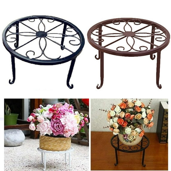 SPRING PARK Metal Potted Plant Stands, Iron Potted Stander,Flower Pot Holder,Display Shelf Garden Plant Flower Holder Balcony Round Home Decor Rack