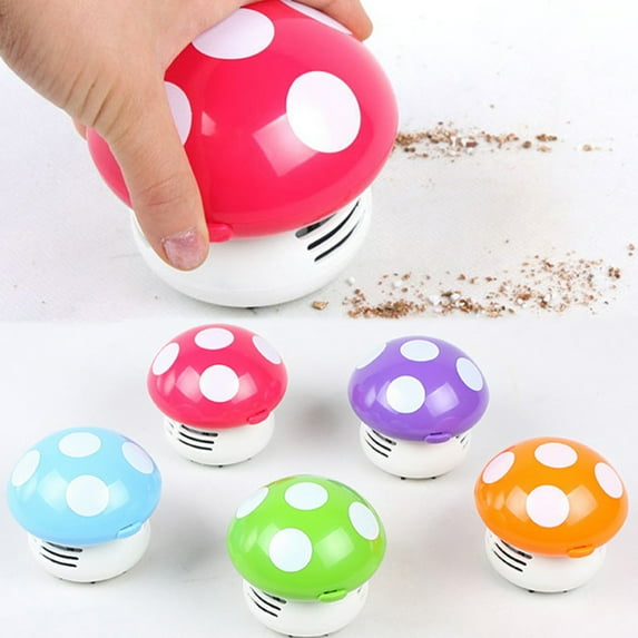 SPRING PARK Mini Cartoon Mushroom Desktop Coffee Table Vacuum Cleaner Dust Collector for Home Office