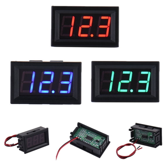 SPRING PARK Mini DC 3.2-30V Two-wire Voltmeter LED Panel Digital Display Voltage Meter Head