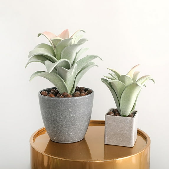 SPRING PARK Mini Faux Plants Pots, Artificial Green Topiaries, Succulent Plant Bonsai Fake Pineapple Leaf Balcony for Wedding Party Home Shower Room Bonsai Desktop Decor