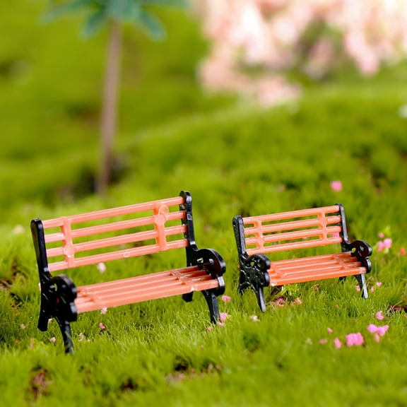 SPRING PARK Mini Garden Ornament Miniature Park Seat Bench Micro Landscape Decoration