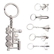 SPRING PARK Model Train Aircraft Airplane Metal Key Chain Ring Creative Gift Car Keychain Accessories
