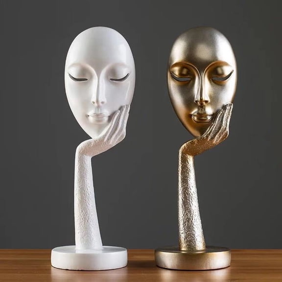 SPRING PARK Modern Human Meditators Abstract Lady Face Character Resin Statues Sculpture Art Crafts Figurine Home Decorative Display