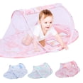 thumbnail image 1 of SPRING PARK Mosquito Net Tent Portable Folding Baby Travel Crib Pop Up Boat Shape Tent Bed, 1 of 6