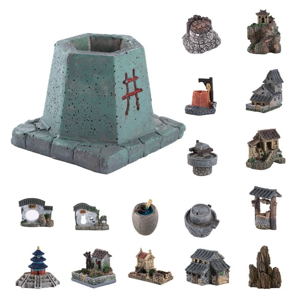 SPRING PARK Moss Fairy Miniature Fairy Garden Stone House Statue Home Decoration Outdoor Decor