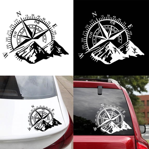 SPRING PARK Mountain Compass Car Vehicle Body Window Reflective Decals Sticker Decoration