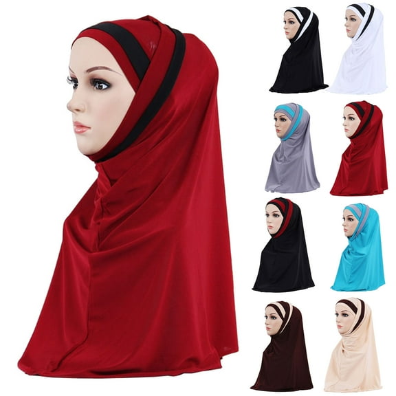 SPRING PARK Muslim Women Amira Hijab Scarf Turban Headwear Hat Islamic Cap Wrap Cover Hijab