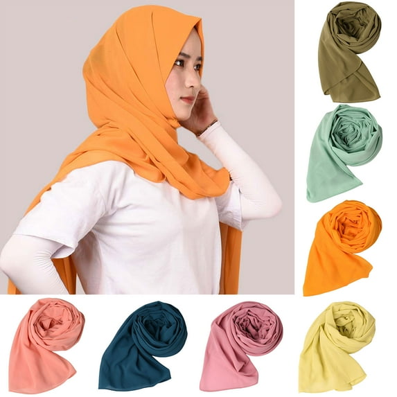 SPRING PARK Muslim Women Hijab Long Scarf Plain Shawl Wrap Headscarf Islam Solid Color