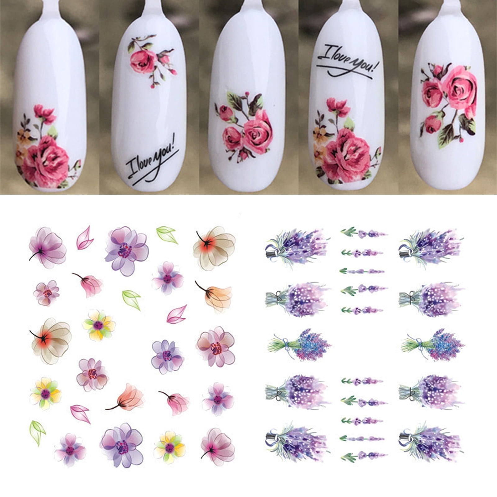 Transfer Stickers Spring SPRING PARK Nail Art Water Decals Transfers Stickers Spring Summer ...