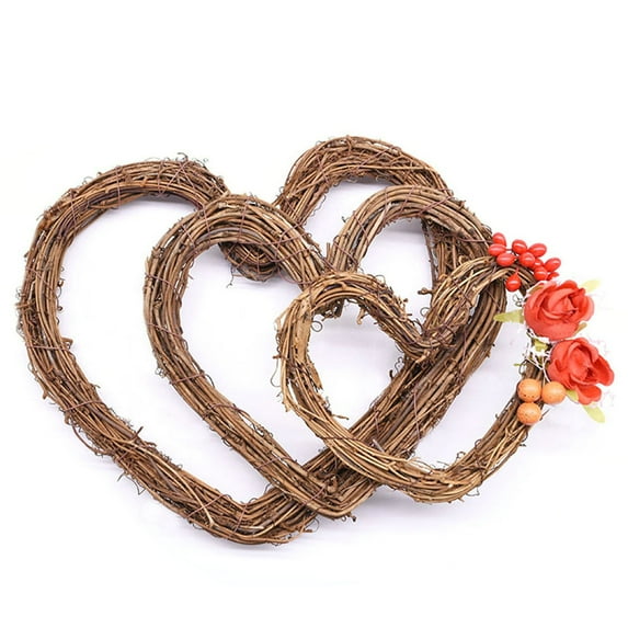 SPRING PARK Natural Grapevine Wreath Heart Shape Rustic DIY Wreath Crafts Base for Wreath Door Garland Wedding Party Home Decoration Hanging Wreath