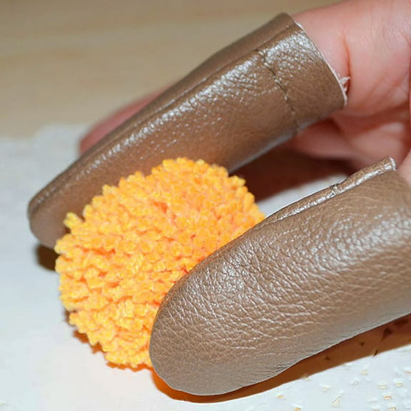 SPRING PARK Needle Felting Faux Leather Thimble Cover Finger Protectors Sewing Hand Tool