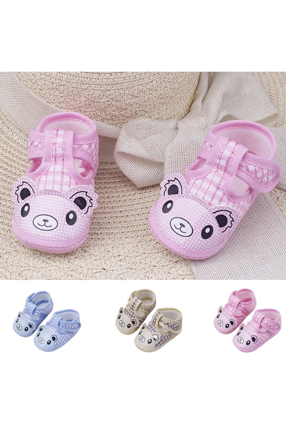 Newborn Baby Cartoon Bear Anti-Slip Shoes Toddler Kids Soft Sole Single Shoe