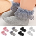 thumbnail image 1 of SPRING PARK Newborn Lace Ruffle Newborn Baby Socks Solid Color Cute Bow Princess Baby Girls Sock, 1 of 7