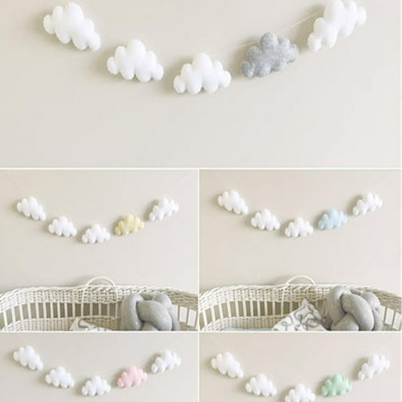SPRING PARK Nordic Cute Cloud Nursery Decor Baby Children's bedroom wall garland babies