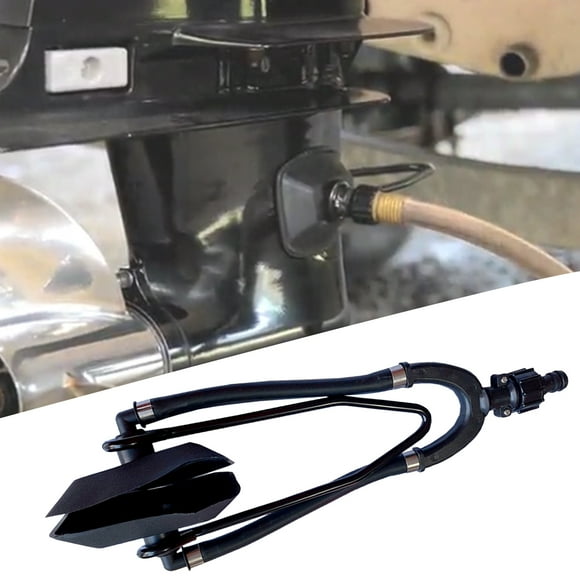 SPRING PARK Nylon Outboard Water Feed Motor Flusher - Universal Dual Flow Rectangular Engine Flusher Ears Earmuffs Hose Connector