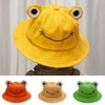 thumbnail image 1 of SPRING PARK Packable Cute Frog Printed Fisherman Foldable Bucket Sun Hat for Kids Teen Girls, 1 of 8