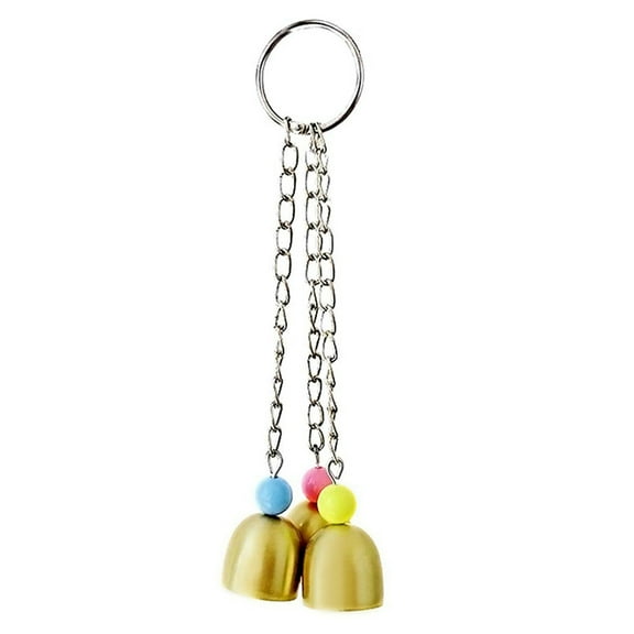 SPRING PARK Parrot Bell Toy, Lightweight Galvanized Steel Bell for Cockatiels, Conures& Lovebirds, Hangs from Center of Bird Cage, Entertaining Jingle Bell Sound