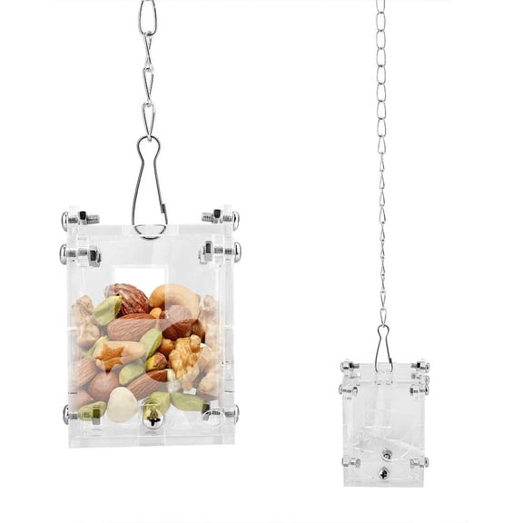SPRING PARK Parrot Bird Acrylic Cage Feeder Hanging Forage Toys for Parrot Lovebird Finch Canary Cage