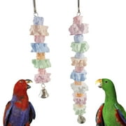 SPRING PARK Parrot Colorful Chewing Toy Beak Trimmer Grinding Stone with BellParrot for Cockatiel Conure African Grey Amazon Parrots Parakeet Cockatiel bonka Bird