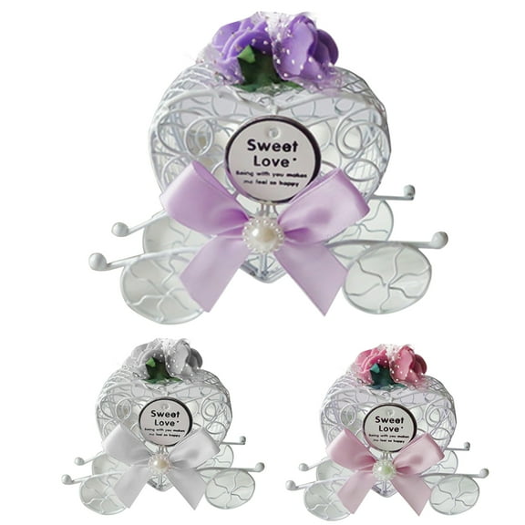 SPRING PARK Party Favor Box, White Iron Heart Gift Candy Box for Wedding Party Supplies Anniversary Decorations