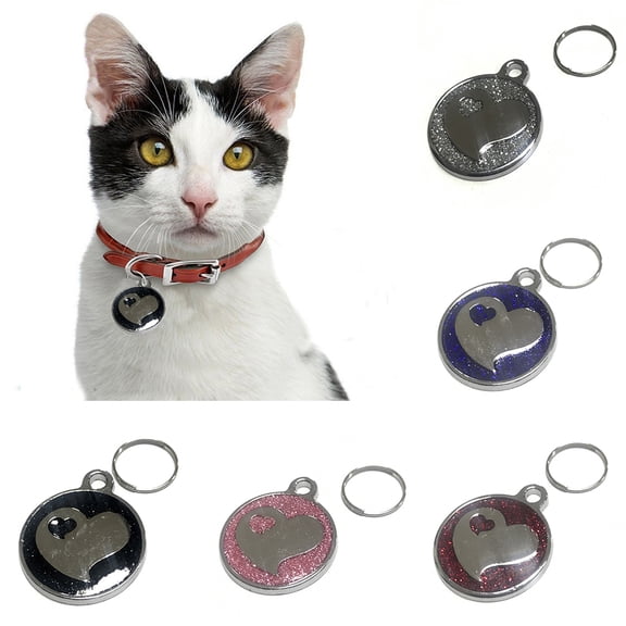 SPRING PARK Personalized Dog Tags Cat Tags Heart Pattern Pet ID Tags Stainless Steel Extremely Durable