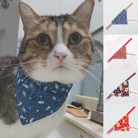 SPRING PARK Pet Bandana Cartoon Printing Decorative Puppy Dog Scarf Collar Neckchief with Adjustable Buckle for Dog Cat Decoration