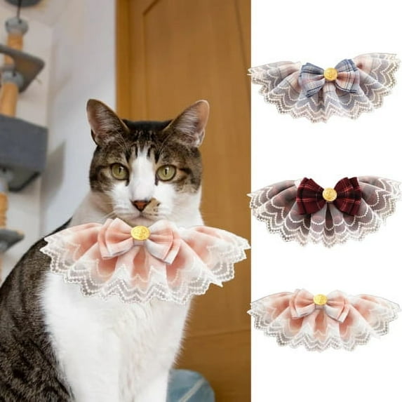 SPRING PARK Pet Bandana Costume Cat Dog Cute Lace Princess Pet Collar Pet Collar Lace Bib Dog bib Scarf Bib Small Dog Cat Dress Up Accessories